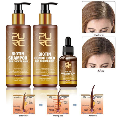 Hair Care Ginger Biotin Three-piece Shampoo Conditioner