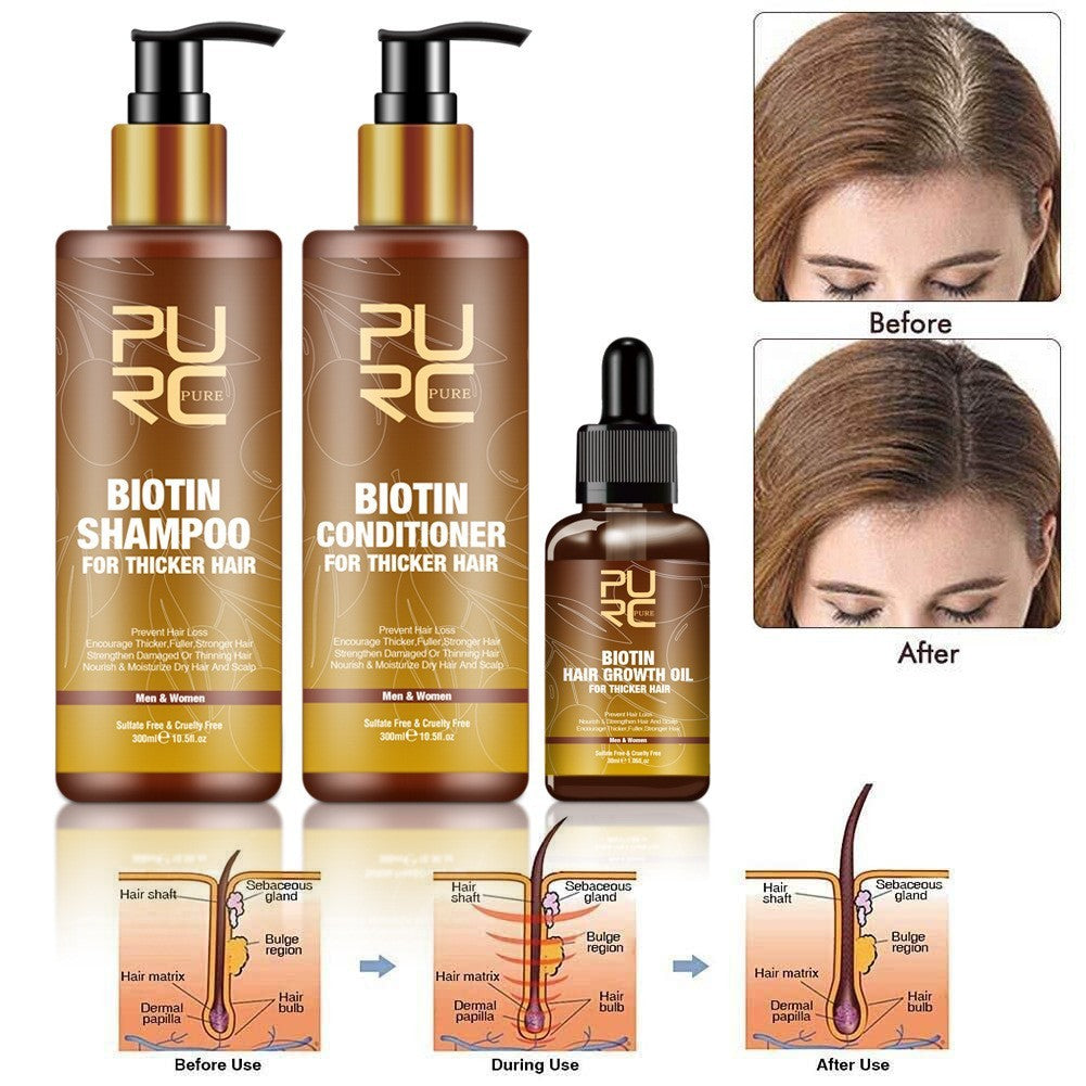 Hair Care Ginger Biotin Three-piece Shampoo Conditioner